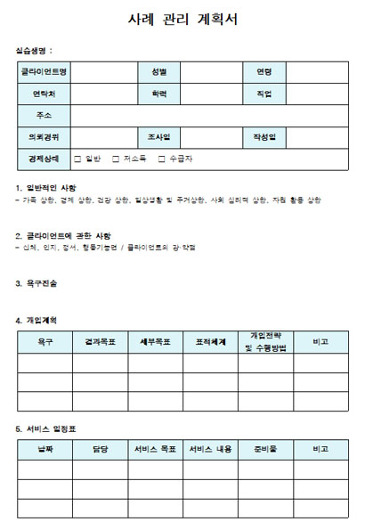 사례관리계획서 미리보기
