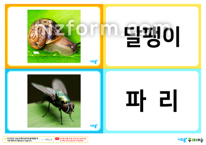 사물한글카드(양면형) 미리보기