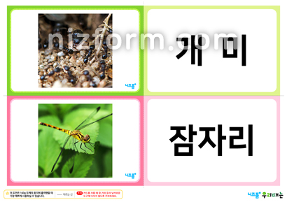 사물한글카드(양면형) 미리보기