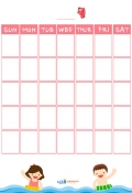 월간생활계획표_월간계획표(파도와아이들) 미리보기 이미지